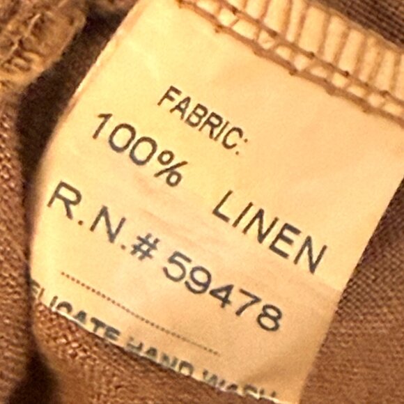 BELLA UMBRA Italy Linen Halter Tank Top Blouse Womens M Brown - Picture 5 of 6